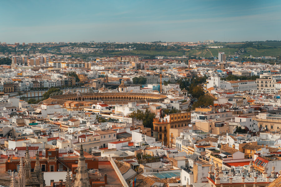 Uitzicht vanaf de Giralda in Sevilla